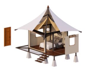 Single Cone tent exterior cross-section layout
