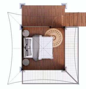 Single Cone tent interior furniture layout