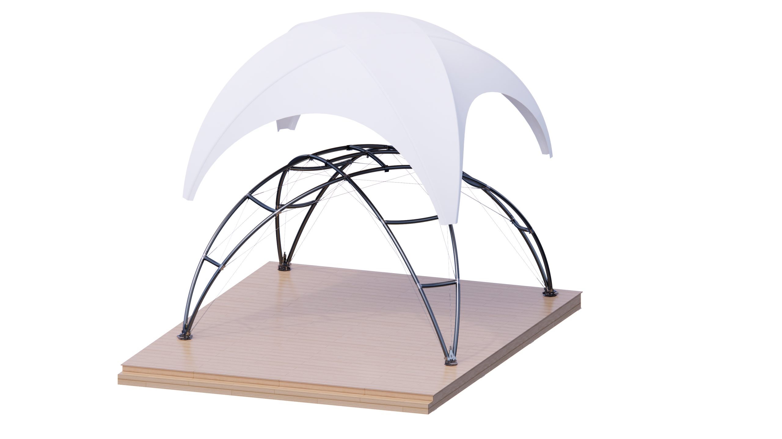 Ảnh 3D bên trong Crossover Tent của Wild Duck Glamping Tent